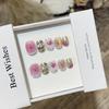 Pure Hand-wearing Armor Short Sweet and Cool Girl Cat Eye Nail Art Hand-painted Demon Eye Fake Nail Removable Nails