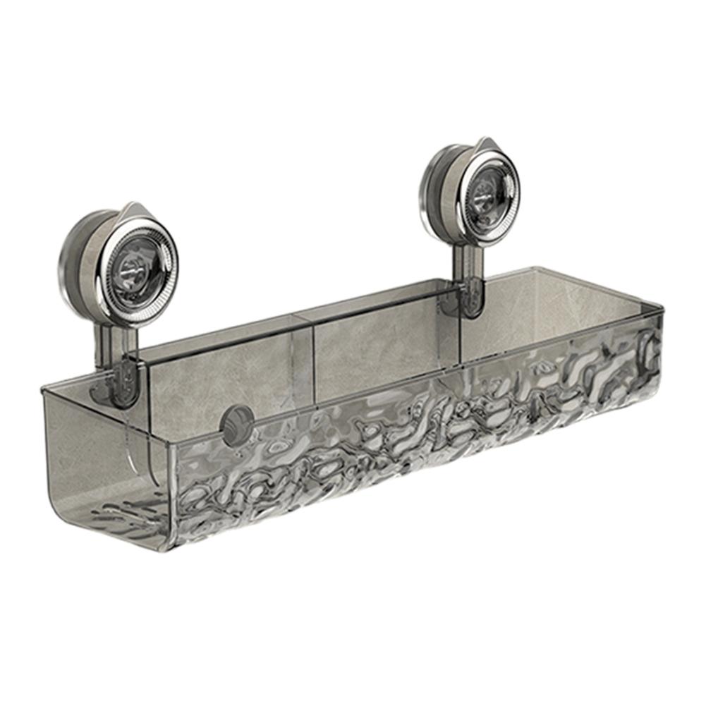 Glacier Pattern Transparent Storage Holder Punch-Free Strong Sucker Rack Suction Cup Storage Basket for Makeup Organizer Rack