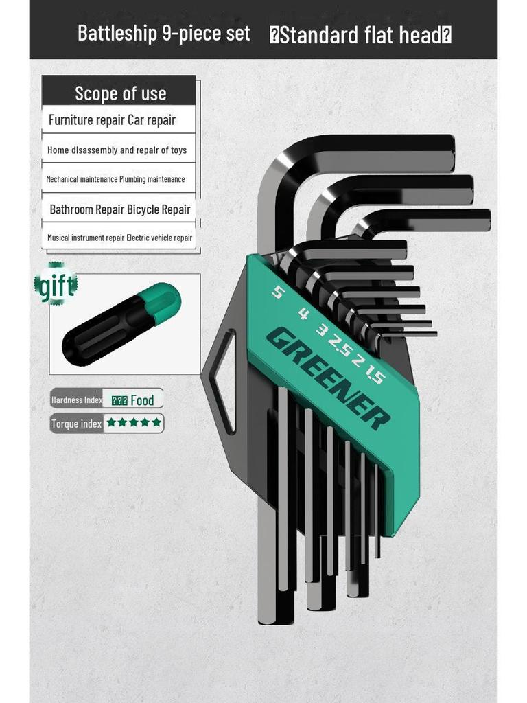Green Forest Universal Hexagonal Wrench & Screwdriver Set