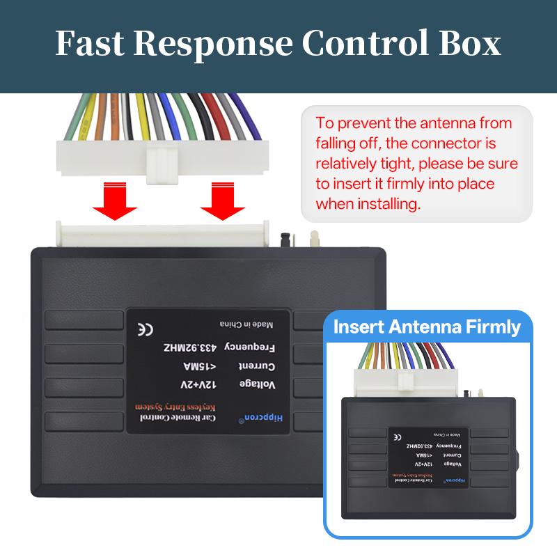HIPPCRON Car Auto Remote Central Kit Door Lock Vehicle Keyless Entry System with 2 Remote Control Car Central Lock 12V Universal