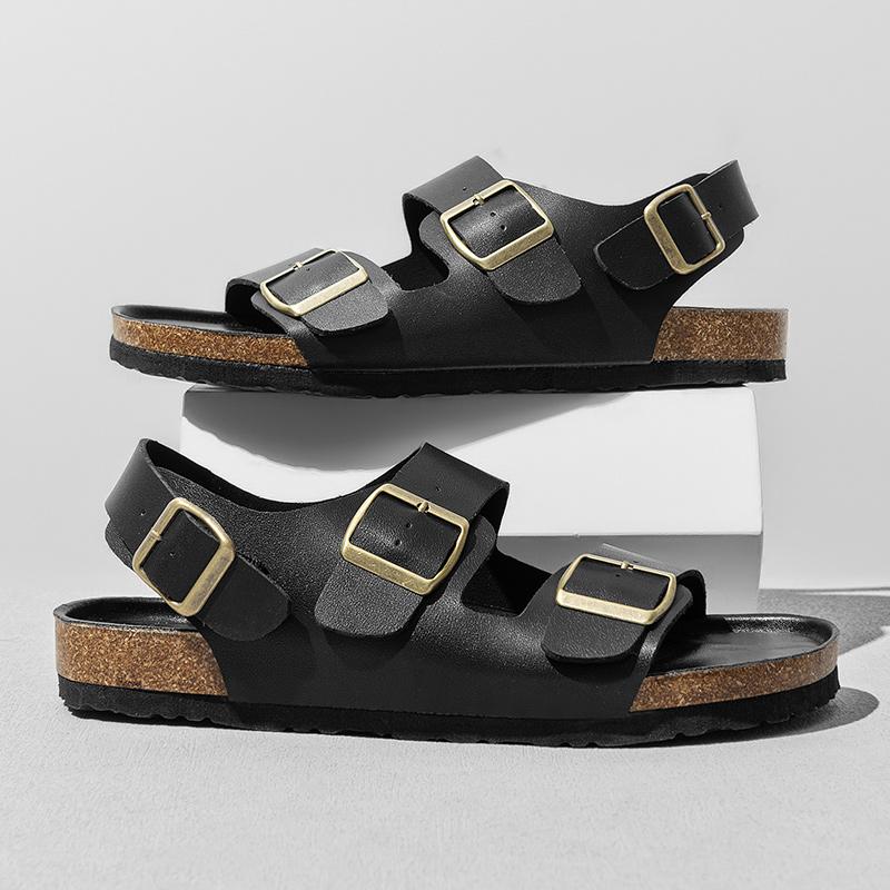 Fashion Italian Brand Minimalist White Men's Soft Sole Sandals Beach Shoes Men's Commuting Work Shoes Summer Hollowed Out Casual Shoes