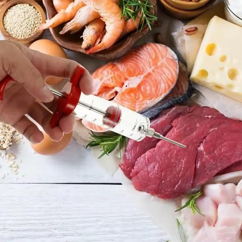 Fleischmarinaden-Injektor Spritzen-Set 30/50ml BBQ-Injektoren mit verschiedenen Nadelstilen Einfach zu bedienen Haushaltsküchen-Gadgets ZYF