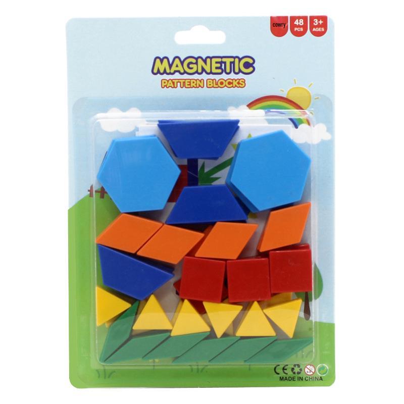 Eco-friendly Multicolor Magnetic Geometric Puzzle - Children s Educational Toy for Fridge Stickers