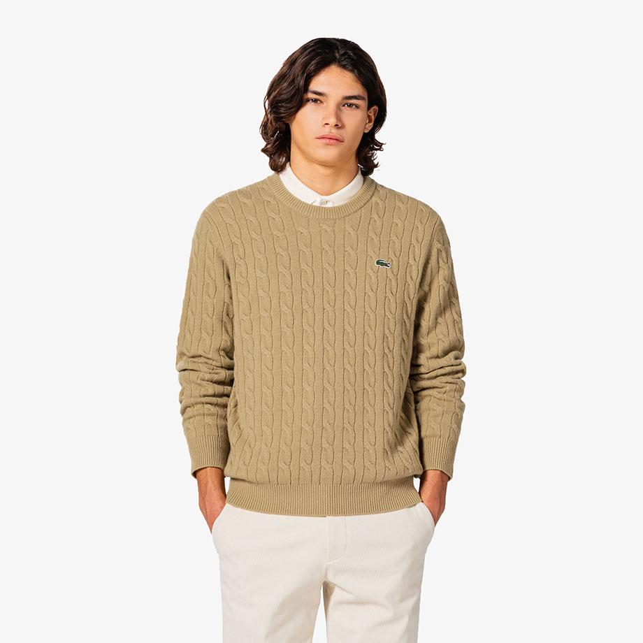 Lacoste Men's Cable Crew Neck Pullover AH816E-55NTUY