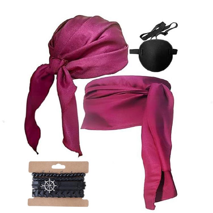 Halloween Pirate Costume Women Men Pirate Head Scarf Bandana Belt Medieval Renaissances Vikinges Costume Accessories 1