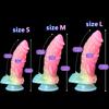Candy Color Luminous Dildo Fluorescent Mixed Color Dildo Soft Alien Anal Plug Potřeby pro ženy pro dospělé sexuální hračky Tekuté