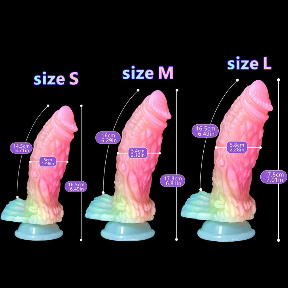 Candy Color Luminous Dildo Fluorescent Mixed Color Dildo Soft Alien Anal Plug Potřeby pro ženy pro dospělé sexuální hračky Tekuté