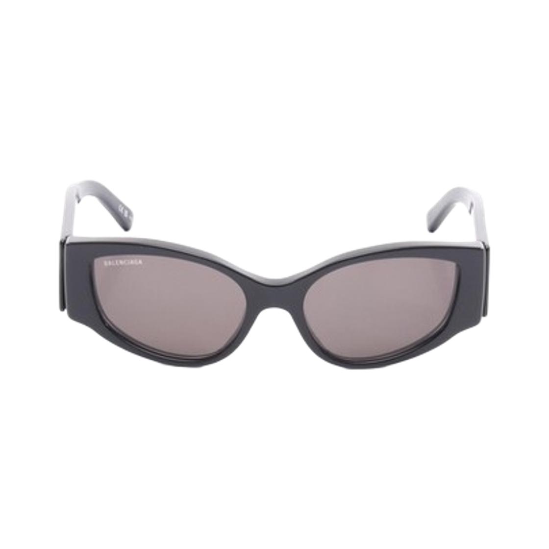 Balenciaga Full Frame Oval Sunglasses Women sunglasses Black BB0258S-007 F,Black