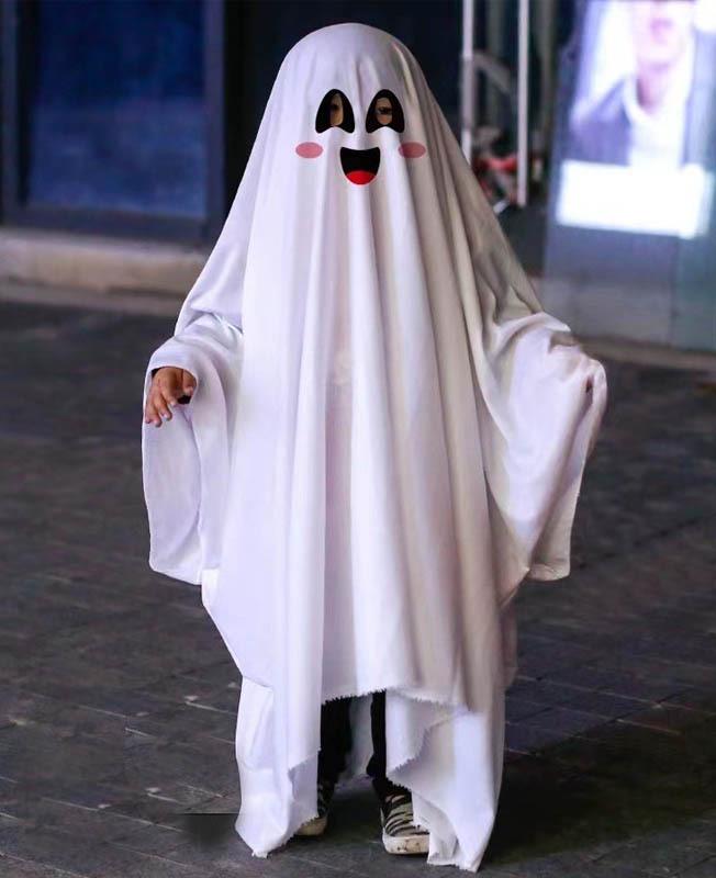 

Halloween Cosplay Ghost Costume Cloak for Kids & Adults S (Height 90-120cm)