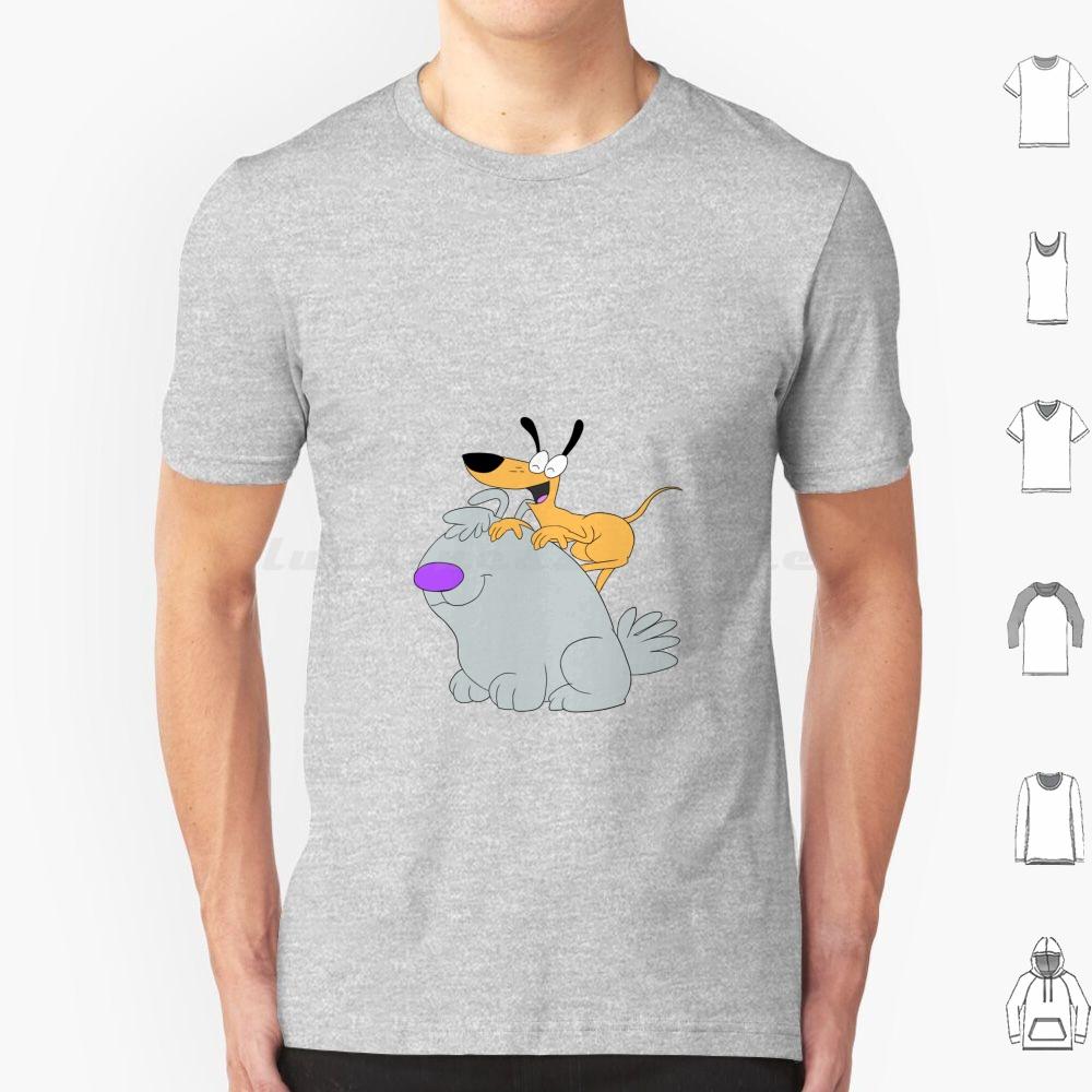 

2 Stupid Dogs T Shirt Cotton Men Women DIY Print 2 Stupid Dogs Little Dog Big Dog Cartoon Animated Series Cartoon Duo Funny S