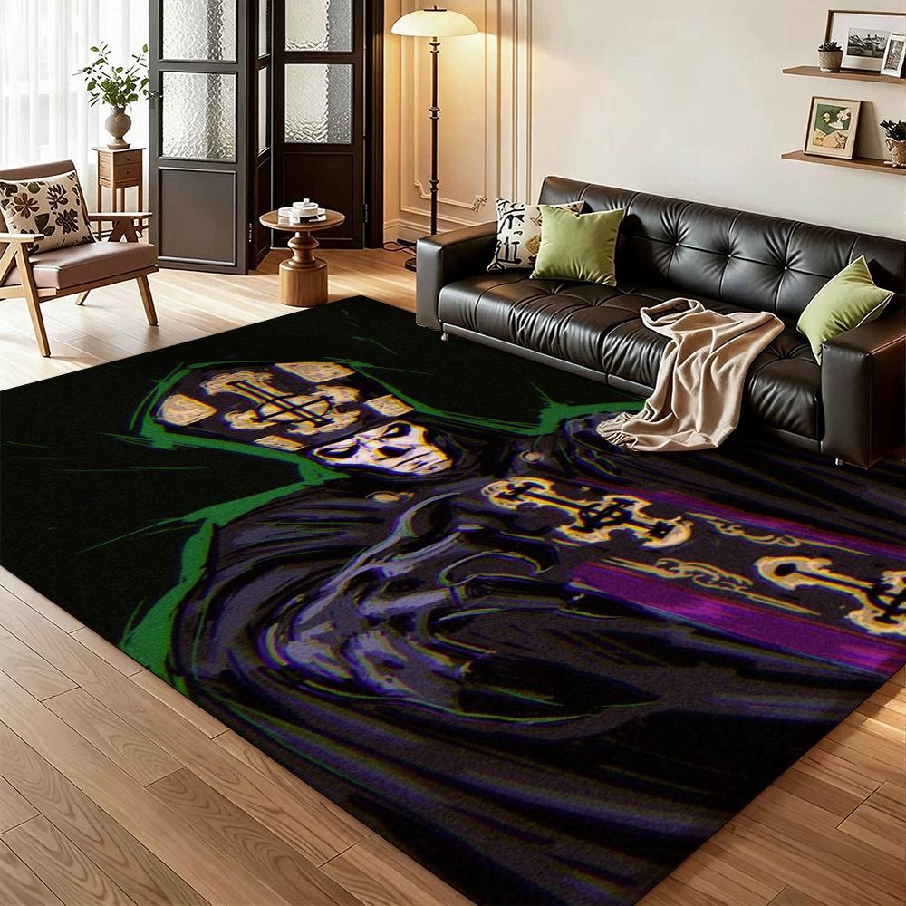 Dark Gothic Skeleton Bishop Rectangular Rug Soft Nonslip Carpet For Hallway Doorway Kitchen Home Decor Great Holiday Gift