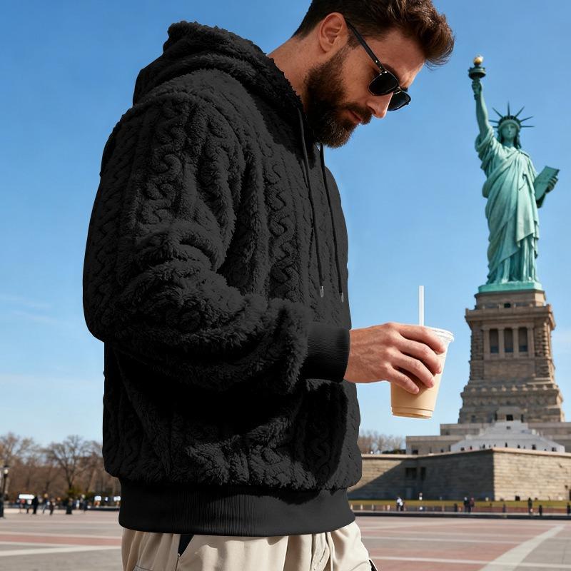 Herren S Lockerer Winter Vintage Warmer Kapuzenpullover Mit Taschen
