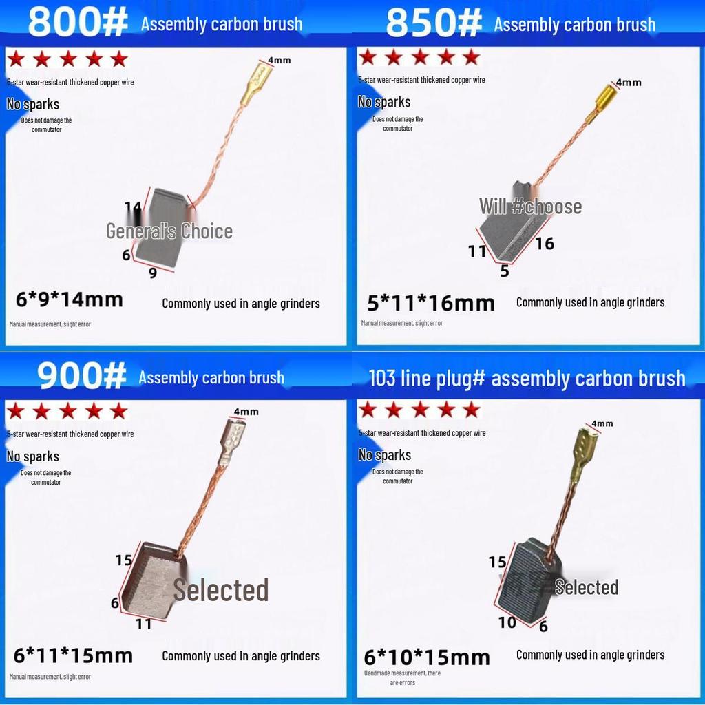 Durable Carbon Brush Set for Grinders, Drill, Hammer, Polisher, Cutter, and Picker Tools