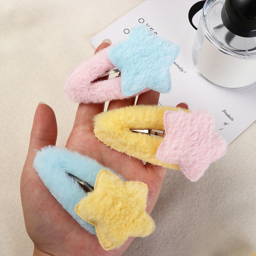 Haarschmuck Plüsch Stern Haarspange Ornament Süße flauschige Haarspangen Plüsch BB Haarnadeln Damen