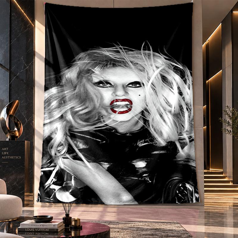 Wall Hanging Tapestry,Lady Gaga Printed Fabric Backdrop For Dorm Room Party Decoration