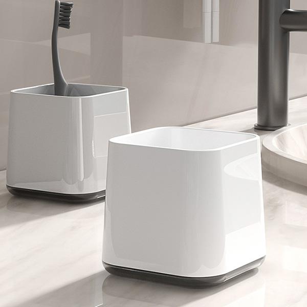 Bathroom Toothbrush Holder and Mouthwash Cup Set with Drainage and Ventilation Holes