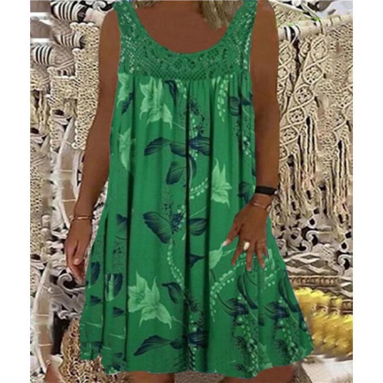 Ladies European American Casual Lace Strapless Dress Loose Strap Dress