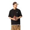 Li-Ning T-shirt da uomo comoda con stampa di lettere, girocollo, manica corta larga, top nero AHSV365-1