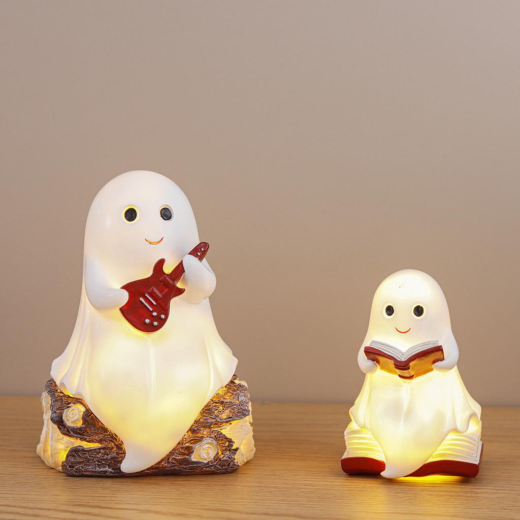 Ghost Reading Book Lamp Resin Decor For Halloween Parties And Gift Giving