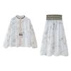 Fashion Style 2024 Summer New Arrival Women's Clothing Stylish Flower Embroider Shirt High Waist Skirt 5770037