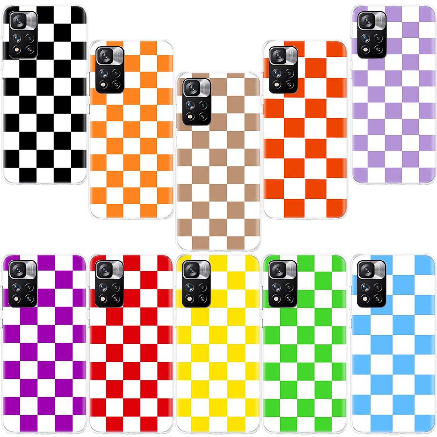 Retro Classic Chess Board Grid Phone Case For Redmi Note 13 12 Pro Plus 14 15 Pro 5G 11 11T 11E 11S 10 Pro 10S 9 9S Cover Cell C