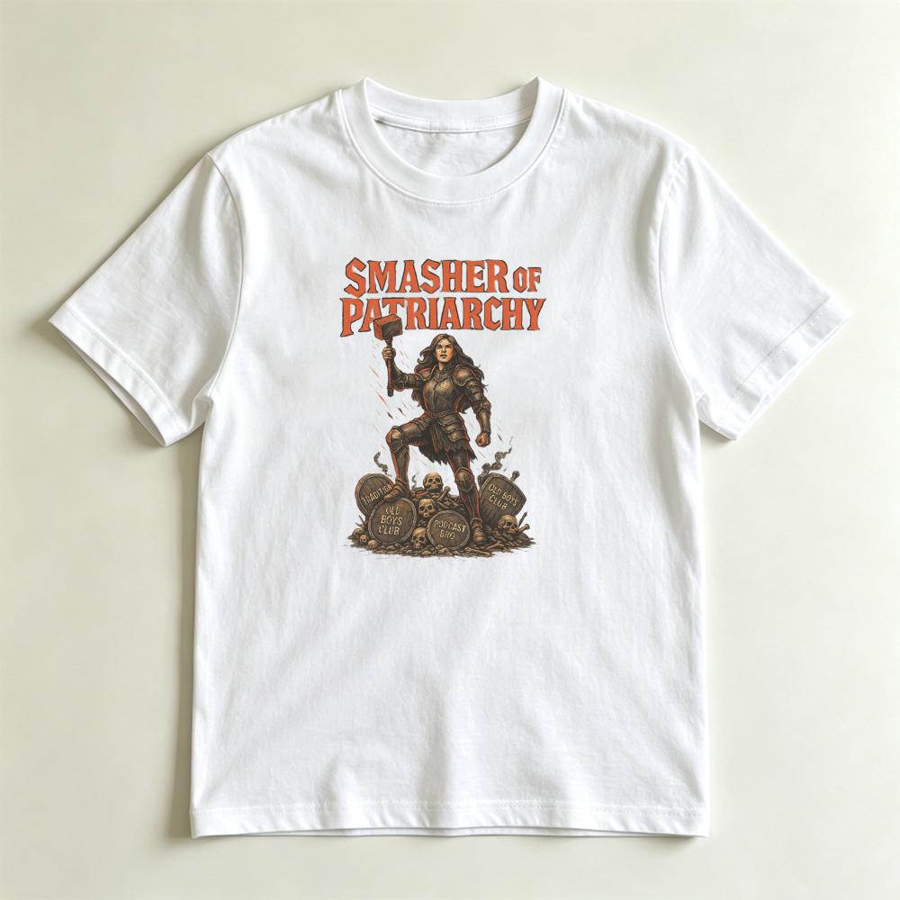 Smasher Of Patriarchy Feminist Warrior TShirt Retro Bold Unisexs Rights Graphic Tee Empowering Funny Casual Unisex Cotton Shirt