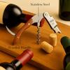 1PC Professional Waiter’s Corkscrew  Double-Hinged Wine Opener with Wooden Handle & Leather Case, Durable Stainless Steel Wine Key