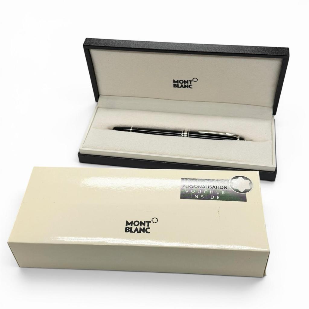 Great MONTBLANC Ballpoint pen Meisterstück Classic Platinum Line black mens Used