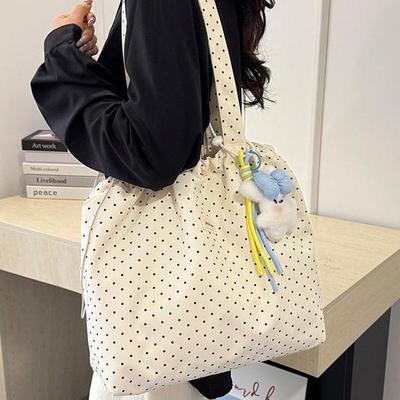 2026 Spring/Summer Korean-Style Polka Dot Girly Tote - Versatile Commute Shoulder Bag