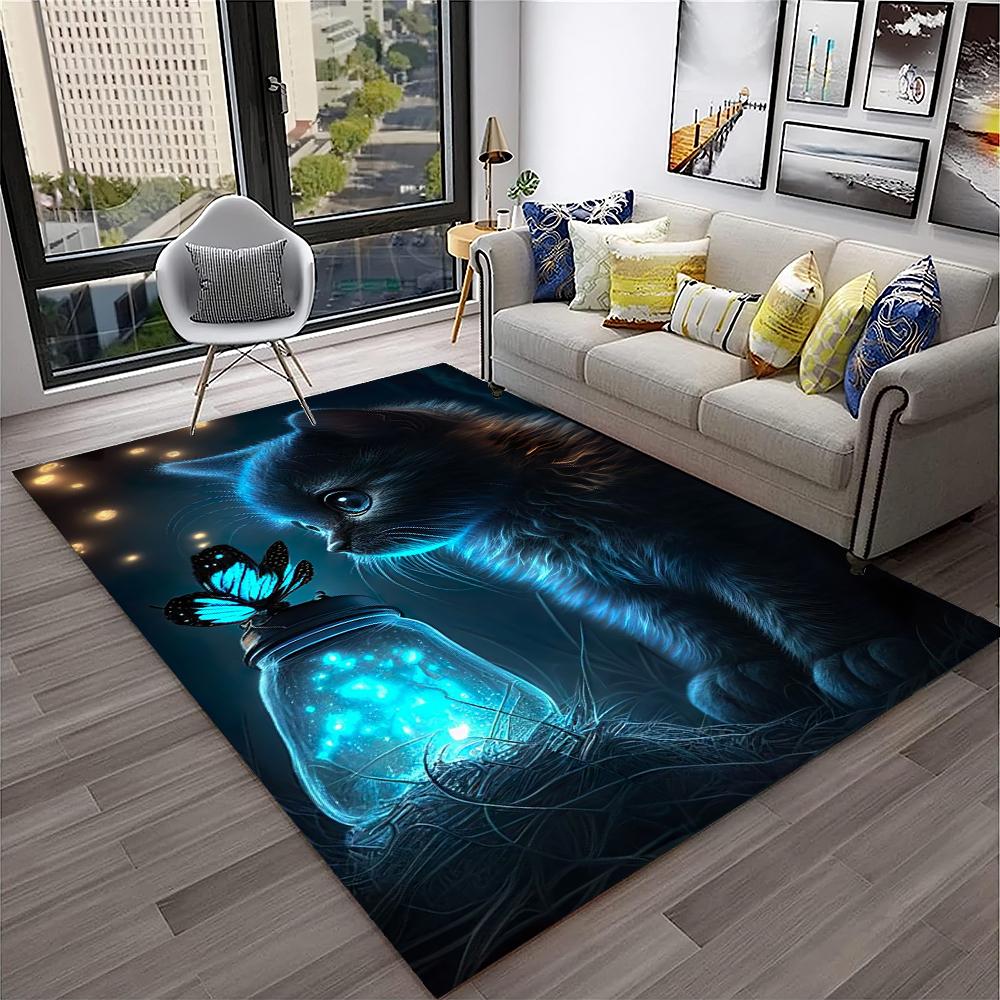 Schattige lapjeskat, Garfield-kat, Pers, Ragdoll Cartoon Tapijt Vloerkleed voor Huis Woonkamer Slaapkamer Bank Deurmat Decor, kind Antislip