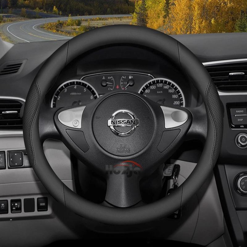 Leather Car Steering Wheel Cover for Nissan Patrol Y63 Xtrail Kicks Qashqai Versa Sentra Altima Armada 2011 - 2025 Accessories