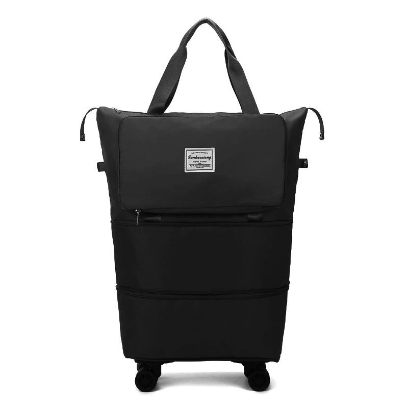 Extra Large Capacity Double-layer Extended Wheel Hand-heel Travel Bag Foldable Wet Dry Separation Gym Bag Cover Pull Rod