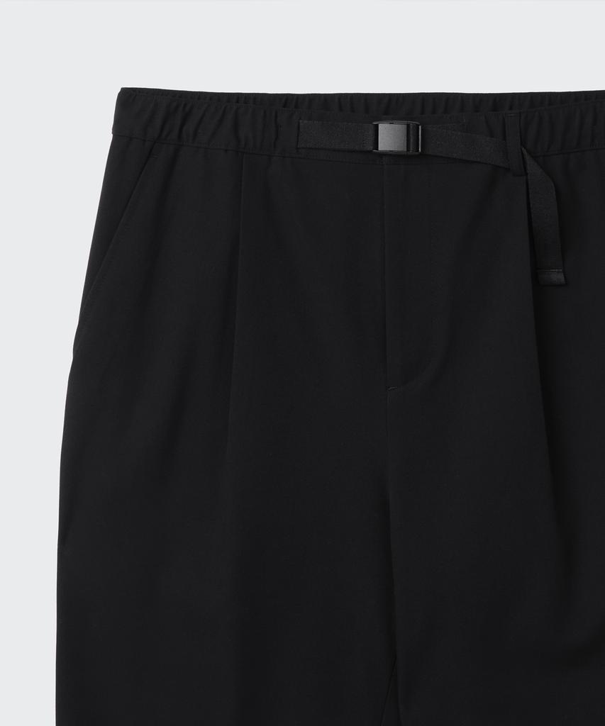 MUSINSA STANDARD Wide Webbing Belted Slacks [Black]