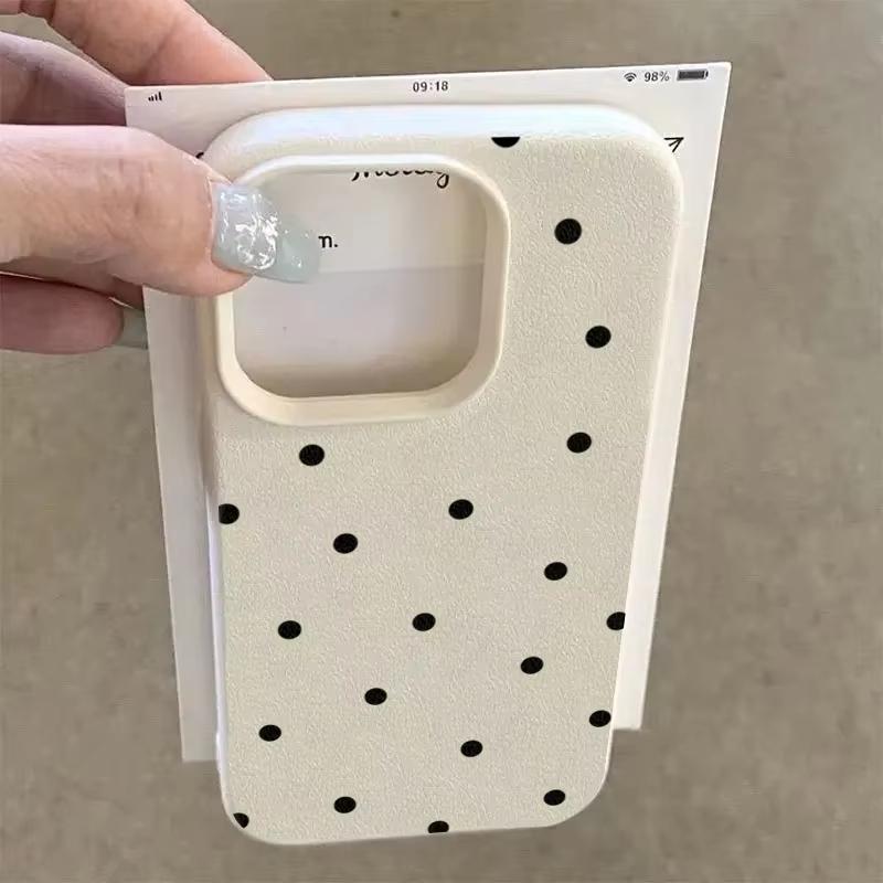 Personality Ins Simple Cute Polka Dot Phone Case For iPhone 17 Air 16 15 14 13 12 11 Pro Max Plus Mini SE 2020 2022 Lovely Cover