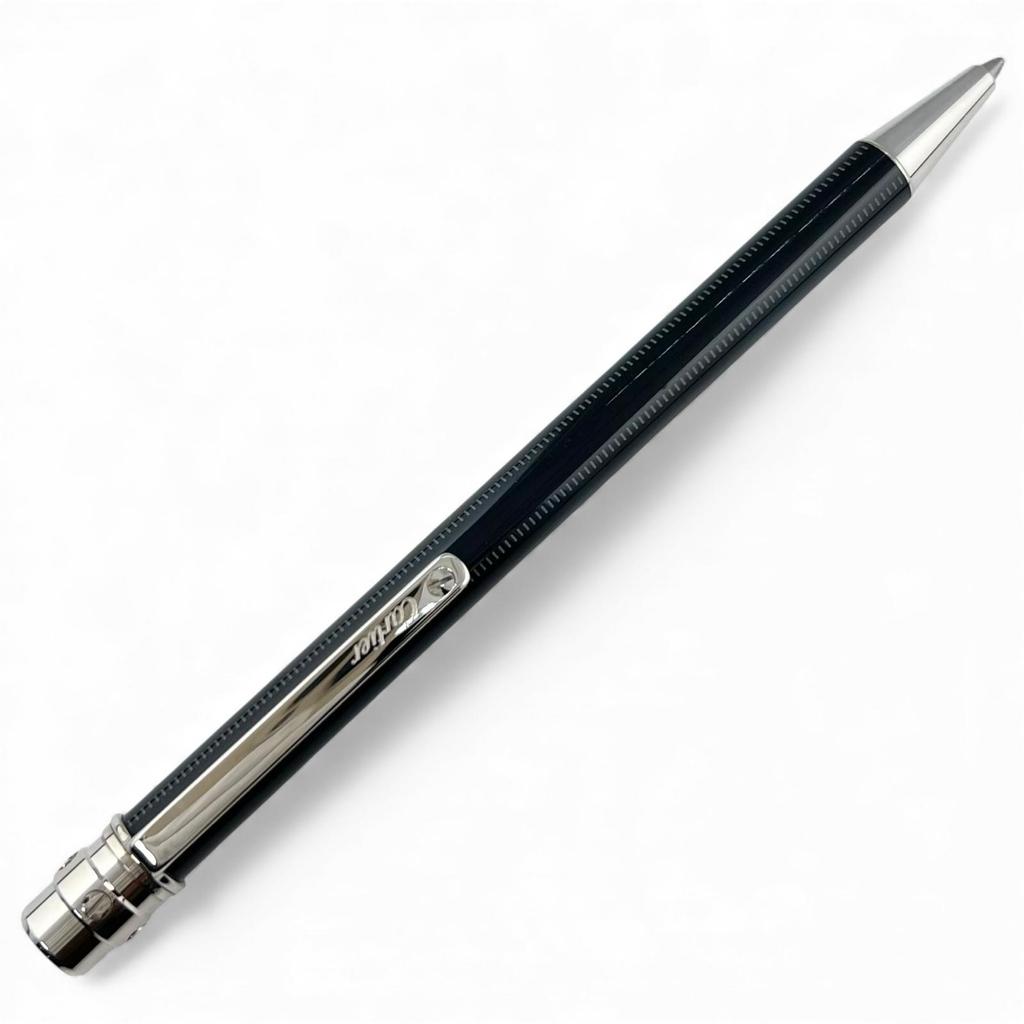 Very Good Cartier Ballpoint pen Santos Do Black Silver mens Used