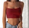 Spaghetti Strap Camis Solid Color Crop Tops Women U Neck  Tank Top Backless Camisole Fashion Casual Tube Female Sleeveless