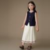 Hachikis Girls' Summer Denim Vest & Shorts Outfit