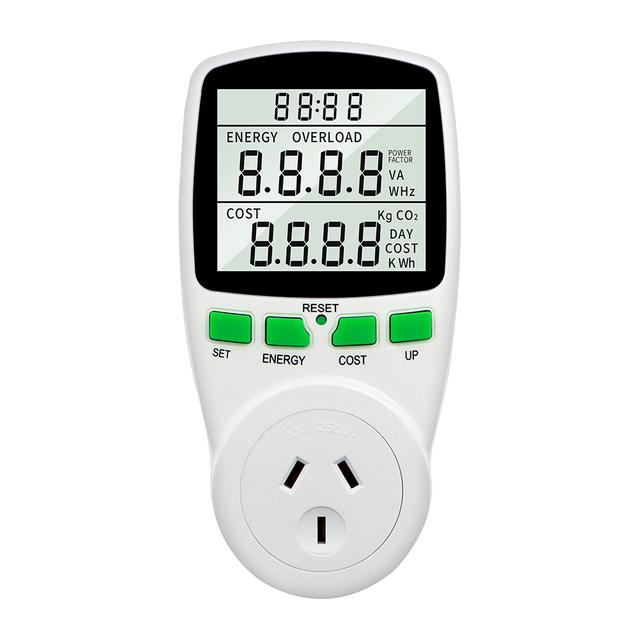 Digital Wattmeter LCD Power Meter Energy Meter Analyzer Wattage Meter Electricity Kwh EU US UK AU French Measuring Outlet