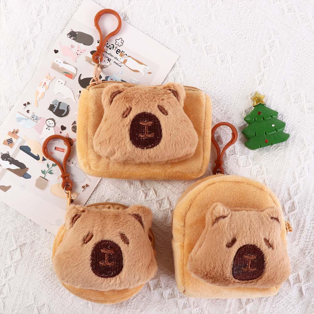 

Cartoon Animal Capybara Plush Coin Purse Large Capacity Capybara Purse Bag Daily