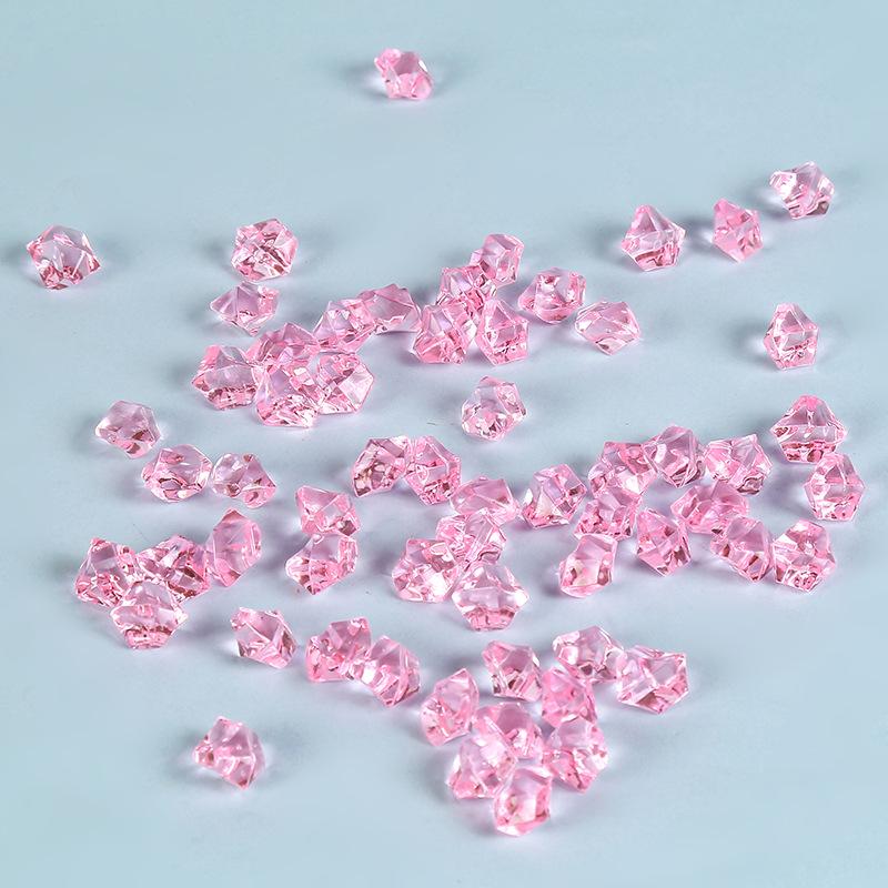 150 PCS Fake Diamonds Plastic Ice Cubes Acrylic Clear Ice Rock Diamond Crystals Fake Ice Cubes Gems