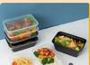Disposable 750ml Rectangular Takeaway Box with Lid - Thickened Transparent Plastic Lunch/Fruit/Fast Food Container