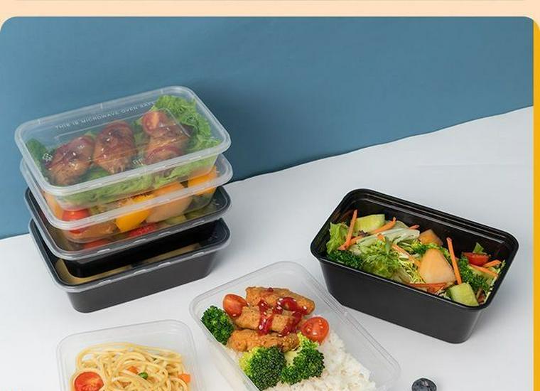 Disposable 750ml Rectangular Takeaway Box with Lid - Thickened Transparent Plastic Lunch/Fruit/Fast Food Container