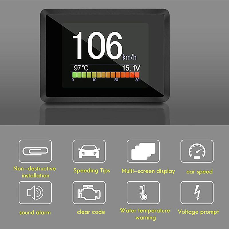 On-Board Computer Car Digital Computer Trip Display Speed Fuel Consumption Gauge For Car A203 OBD2 Suitable For Most Cars