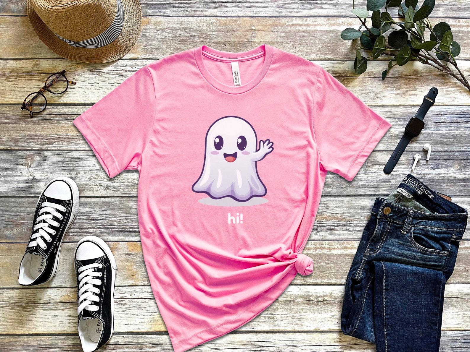 Friendly Ghost Graphic T-Shirt, Spooky Season Tee S