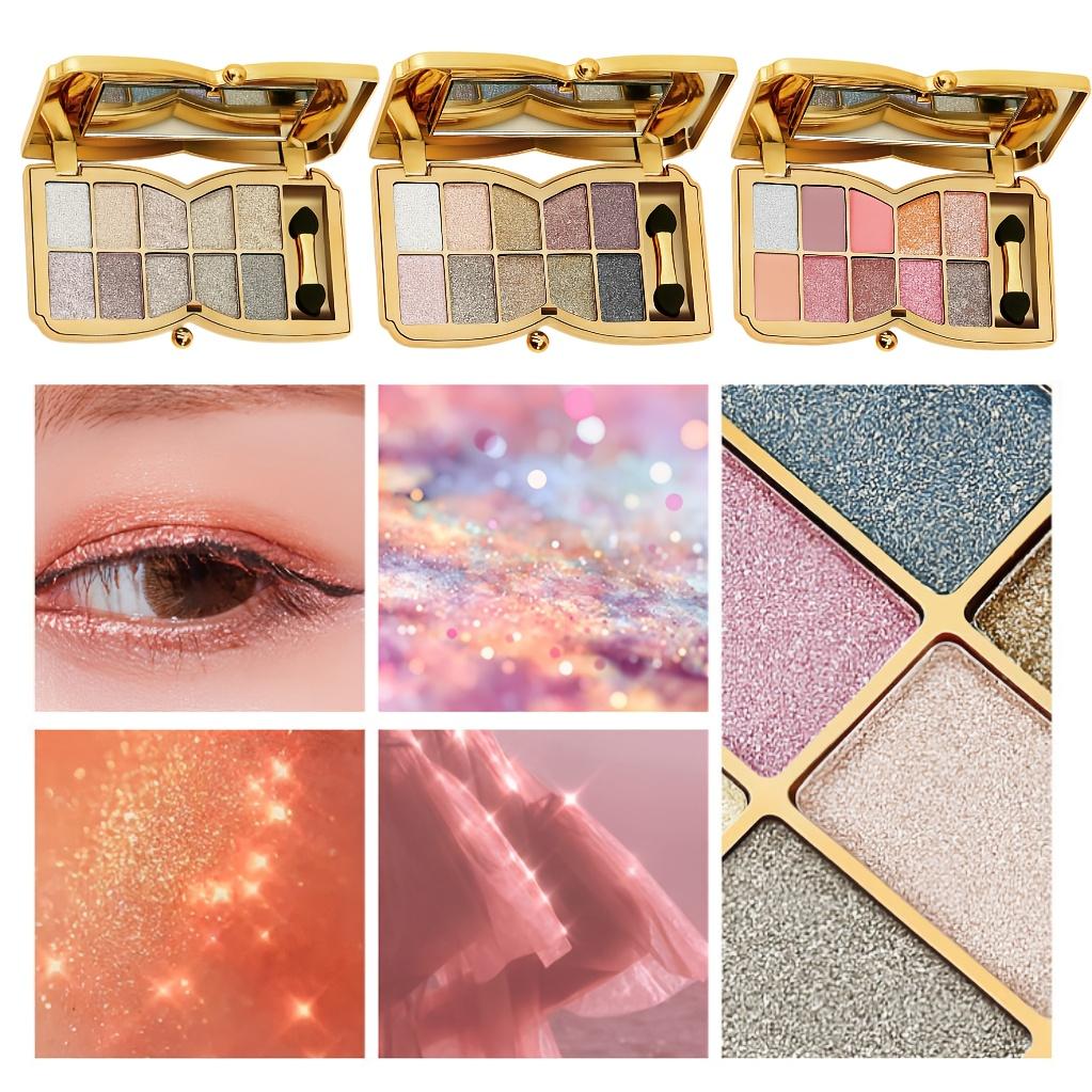 10-color Luxury Shimmer Eyeshadow Palette With Brush And Mirror, Matte And Pearlescent Eyeshadow Palette, Long-lasting And Easy-to-apply Eyeshadow