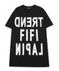 Pipilapin Women'S Typography Loose Fit Long T-Shirt/Fc1Wop01F Black