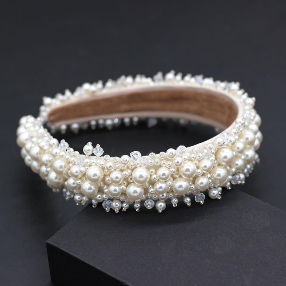 Baroque Bridal Hair Hoop Large Women Hairbands Headwear Pearl Headbands  Women