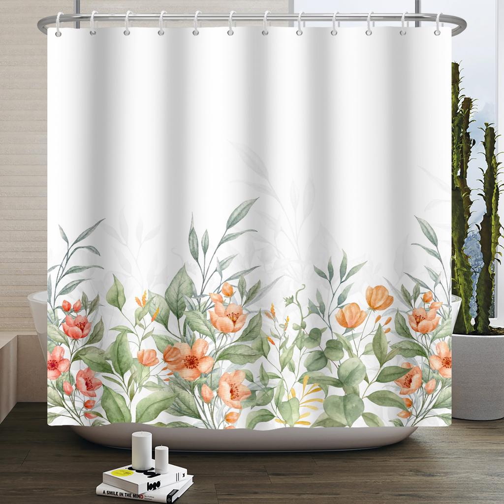 Floral Shower Curtain for Bathroom Vintage Flower Butterfly Waterproof Fabric Boho Bathtub Bathroom Curtain With Hooks 180x240