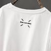 Damen locker geschnittenes Baumwoll-T-Shirt in mittlerer Länge