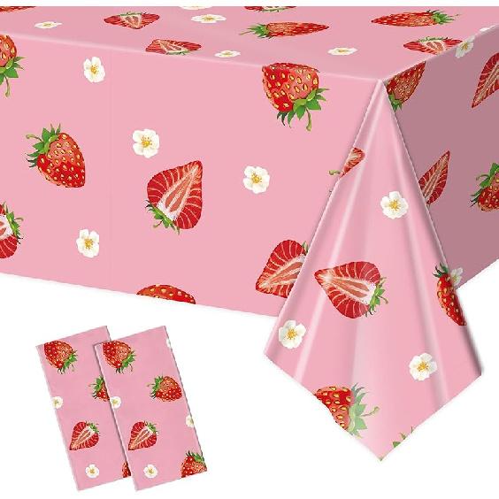 2 Pcs Happy Thanksgiving Tablecloth Disposable - Fall Turkey Tablecloths, Rectangle Pumpkin Maple Leaf Plastic Table Cover for Thanksgiving Table земляничный